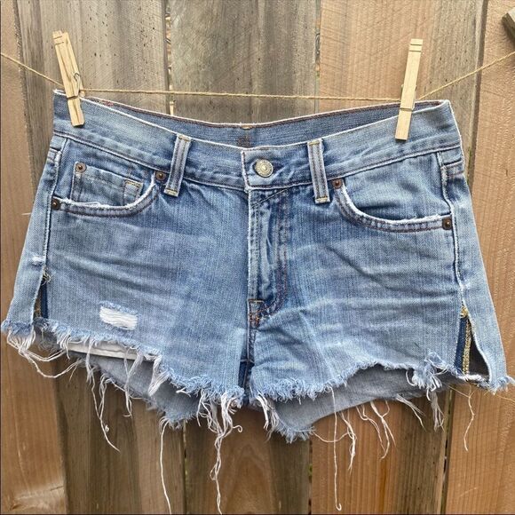 7 for all mankind distressed denim shorts - Picture 1 of 11